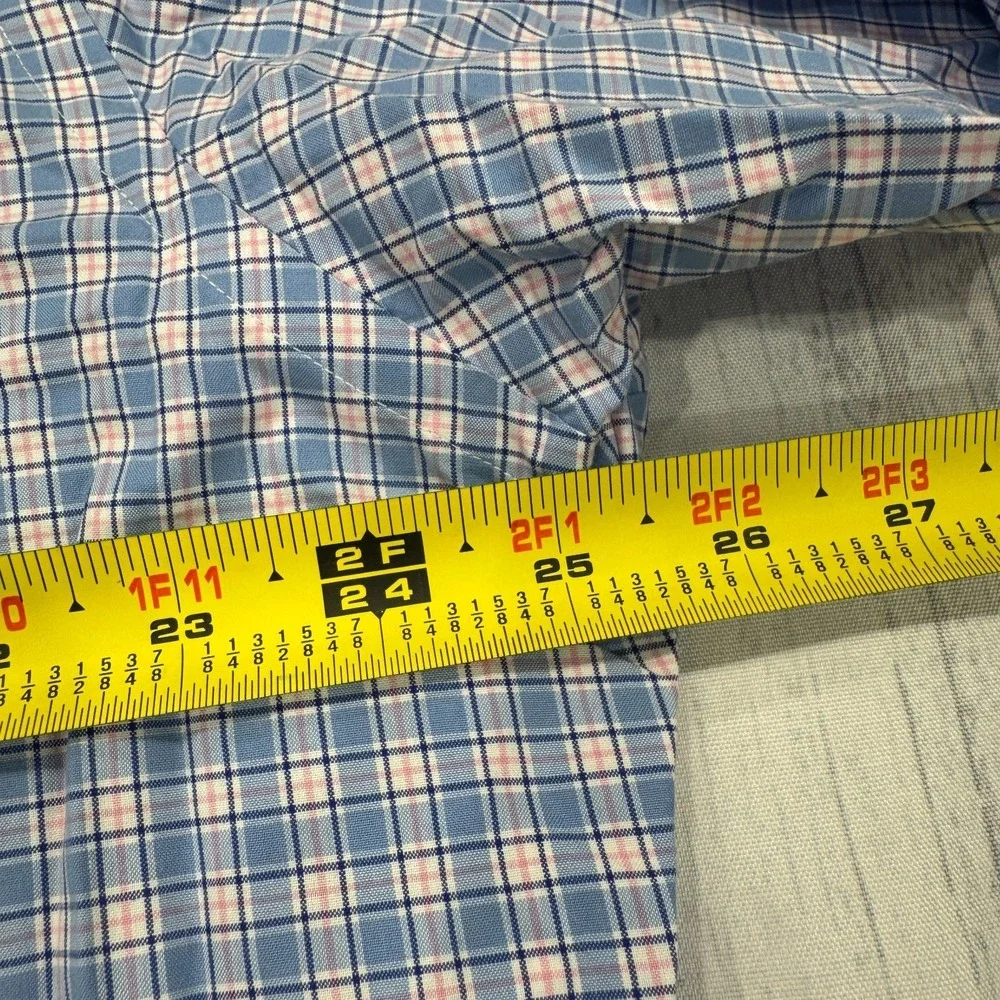 POLO‎ Ralph Lauren Button Down Shirt XL Blue Plaid Pony Cotton Mens